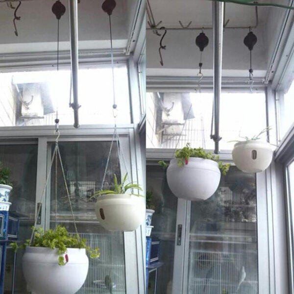 Retractable Pulley Plant Pots Hanging Pull Down Hanger - Full-good.com