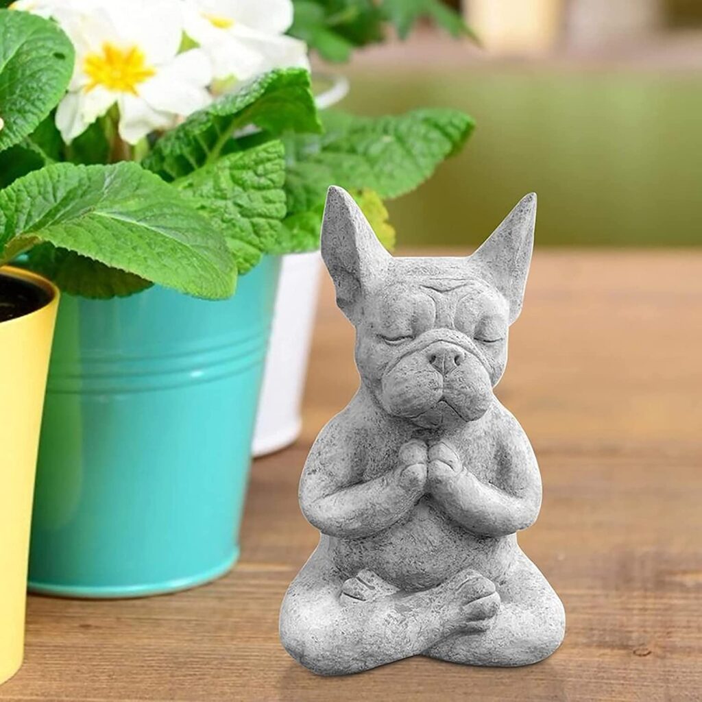 Meditating French Bulldog Statue