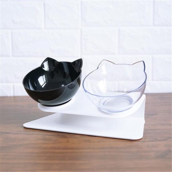 Cat Double Bowl Anti-Vomiting Orthopedic Cat Bowl - full